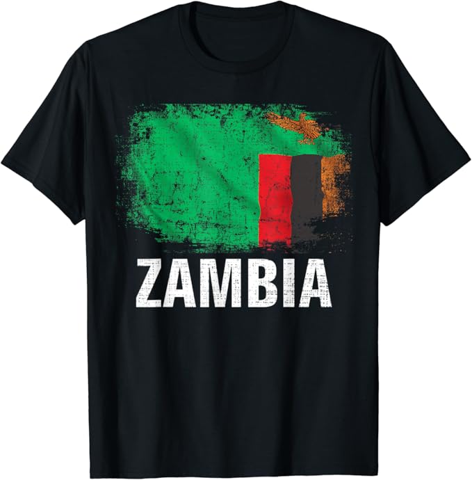 Vintage Zambia Flag For Zambian Gift TShirt Amazon.de Fashion